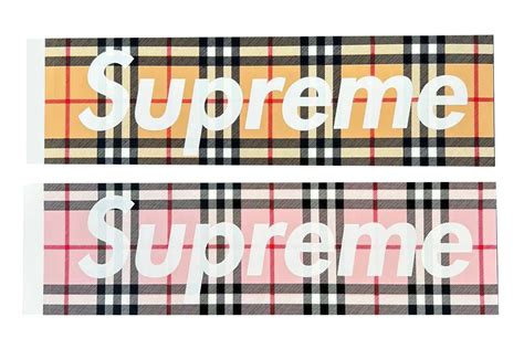 supreme burberry box logo sticker|supreme Burberry collab price list.